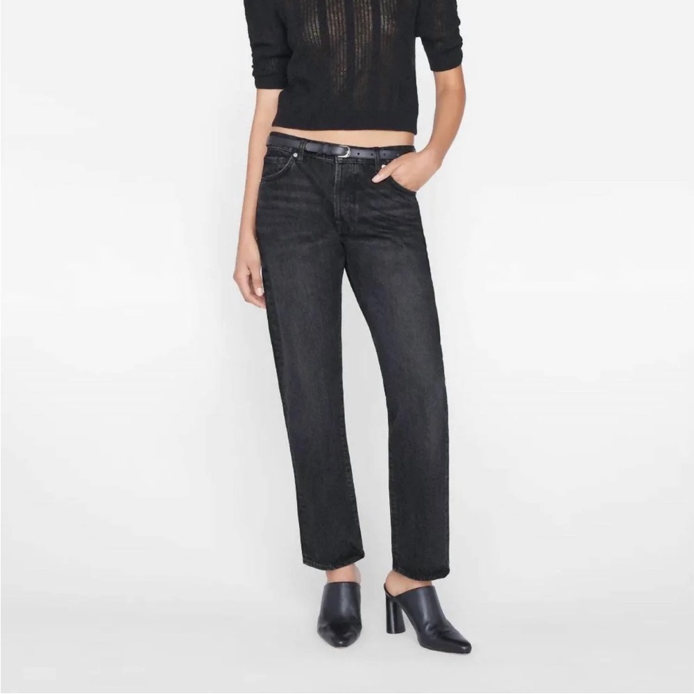 Frame Denim Women's Black Le Slouch Straight Leg Jeans